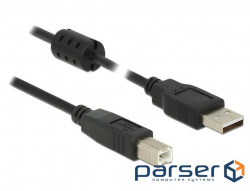 Printer cable Delock USB2.0 A-B M/M 0.5m, AWG24+28 Ferrite D=4.0mm Gold (70.08.4894-50)