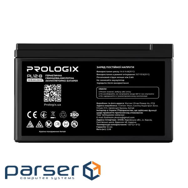 Акумуляторна батарея Prologix 12V 8AH (PL12-8) AGM