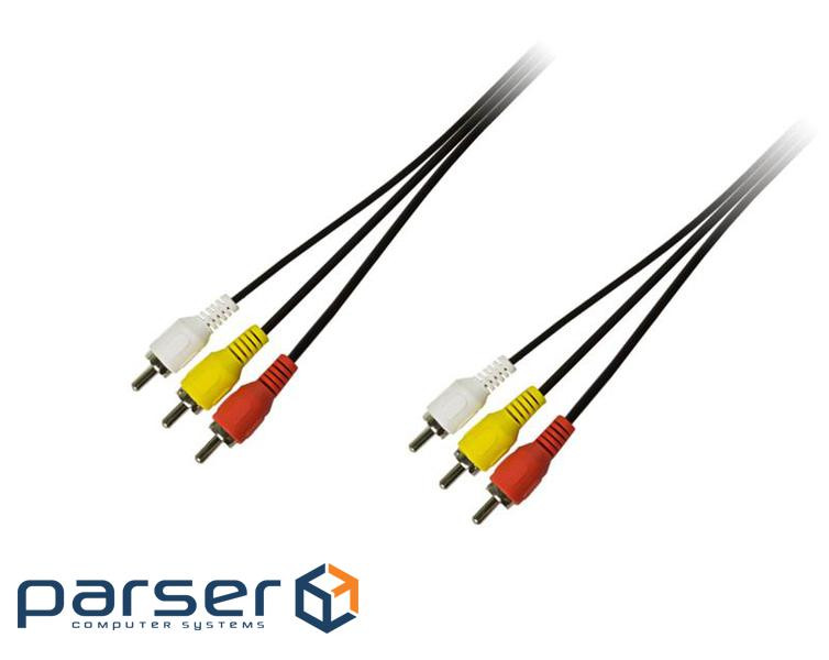 Кабель Piko (1283126473968) 3xRCA M-3xRCA M, 3м Black