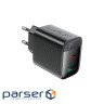 Зарядний пристрій 2xUSB 45W (USB-C+USB-A) Gan A106 Black Acefast (6974316284031)