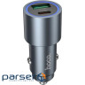 Зарядний пристрій HOCO 1xUSB-C PD30W + 1xUSB QC3.0 48W car adapter Z60 gray (6942007642095)
