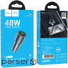 Зарядний пристрій HOCO 1xUSB-C PD30W + 1xUSB QC3.0 48W car adapter Z60 gray (6942007642095)