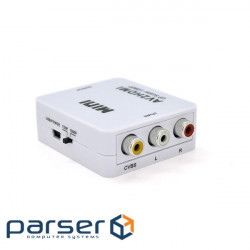 Конвертер Mini, AV to HDMI, ВХІД 3RCA(мама) на ВИХІД HDMI(мама) ), 720P/ 1080P, White, BOX (7785)