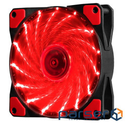 Кулер корпусний 12025 DC sleeve fan 3pin + 2pin - 120*120*25мм, 12V, 1100об/х (SRHX-15LED-Red)