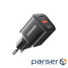 Зарядний пристрій Essager 1xUSB + 1xUSB-C PD20W GaN (ECTAC-HMB01-P)