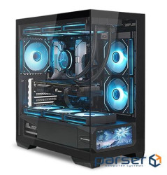 Корпус ALmordor QX25M LCD Black, без БЖ, для MicroATX/Mini ITX, 1xUSB-С, 2xUSB-A 3.0 (ALQX25MBK_LCD)