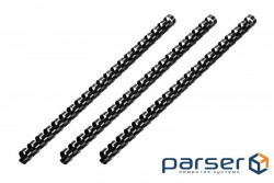 Plastic springs for binder 2E, 38 mm, black, 50 pcs (2E-PL38-50BL)