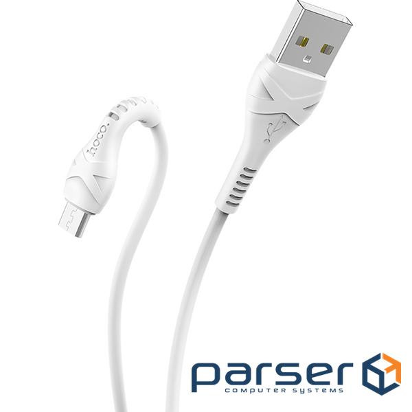 Кабель HOCO X37 Cool Power USB-A to Micro-USB 1м White (6931474710505)