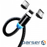 Дата кабель USB 3в 1 (Lightning+MicroUSB+Type-C) Magnet only charge ColorWay (CW-CBUU020-BK)