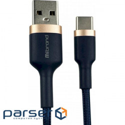 Кабель Mibrand MI-71 Metal Braided Cable USB for Type-C 2.4A 1m (MIDC/71TNB)