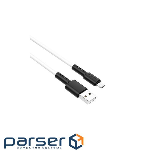 Дата кабель USB 2.0 AM to Micro 5P 1.0m silicone white BOROFONE (6931474710383)