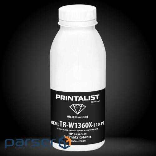 Тонер HP LJ M211 / M212 / M236, 110г Black Printalist (TR-W1360X-110-PL)