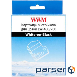 Картридж зі стрічкою WWM для Epson LW-400/700 18mm х 8m White-on-Black (WWM-SD18K) 8m White-on-Black (WWM-SD18K)