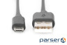 Кабель USB 2.0 (AM/ microB) DIGITUS 1.8м Black/ Чорний , bulk (AK-300110-018-S)