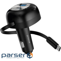 АЗУ Proove Pulsar 65W (Type-C + USB) + Retractable Type-C Cable black (CCPR65110001)
