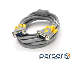 Кабель MERLION VGA 5м Gray (YT-VGA(M) (M)3+6GR-5M) (YT-VGA(M)/(M)3+6GR-5m)