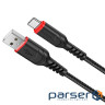 Кабель HOCO X59 USB to Type-C 3A, 1m, nylon, TPE connectors, Black (6931474744920)