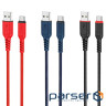 Кабель HOCO X59 USB to Type-C 3A, 1m, nylon, TPE connectors, Black (6931474744920)