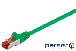 Патч-корд екранованому RJ45 SFTP6 1.0m,patch AWG28 LSOH D=6.0mm Cu Gold,зелений (75.06.8289-20)