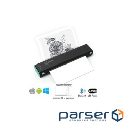Принтер чеків UKRMARK M08-BK А4, Bluetooth, USB, чорний (900781)