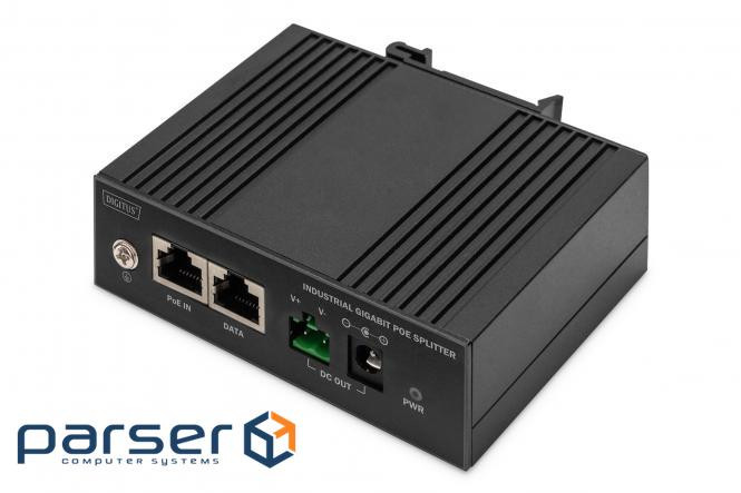 Розгалужувач DIGITUS Gigabit Ethernet PoE splitter, Industrial, 60W (DN-651140)