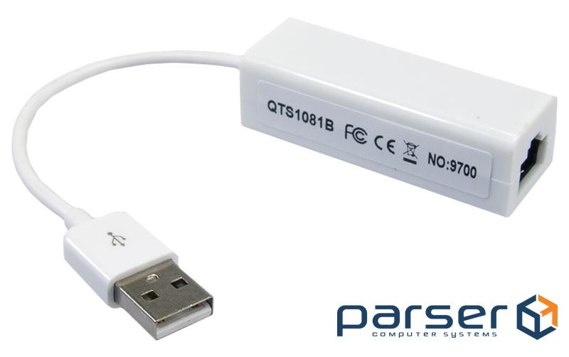 Перехідник мережевий USB2.0 A-RJ45 FastLAN M/F,(USB2.0) 0.1m PC/Mac,білий (62.09.8410-1) (62.09.8410-1)