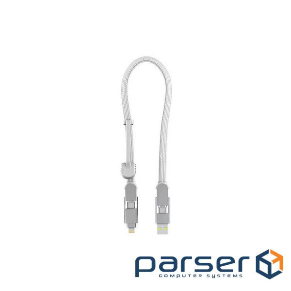 Дата кабель 6in1 inCharge XL 0.3m white Rolling Square (XLS02R)