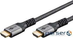 HDMI signal monitor cable M/M 0.5m, v2.1 8K@60Hz D=6.3mm 3xS Textile, black (75.06.4999-1)