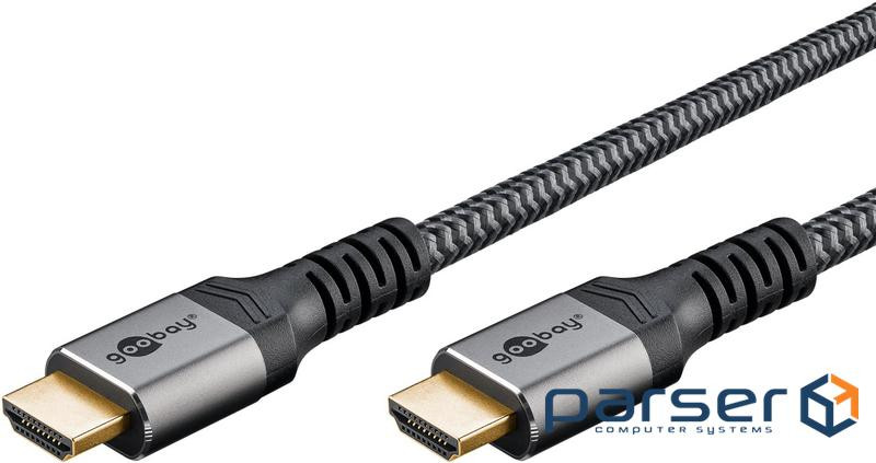 Кабель монітора-сигнальний HDMI M/M 0.5m,v2.1 8K@60Hz D=6.3mm 3xS Textile,чорний (75.06.4999-1) (75.06.4999-1)