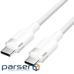 Кабель USB 2.0 Type-C M-M, 1.0м 60W aluminum alloy, білий Vention (TRDWF)
