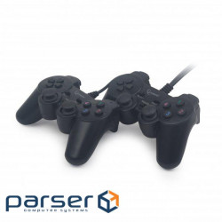 Dual game gamepad, USB interface, vibration, black color (JPD-UDV2-01)