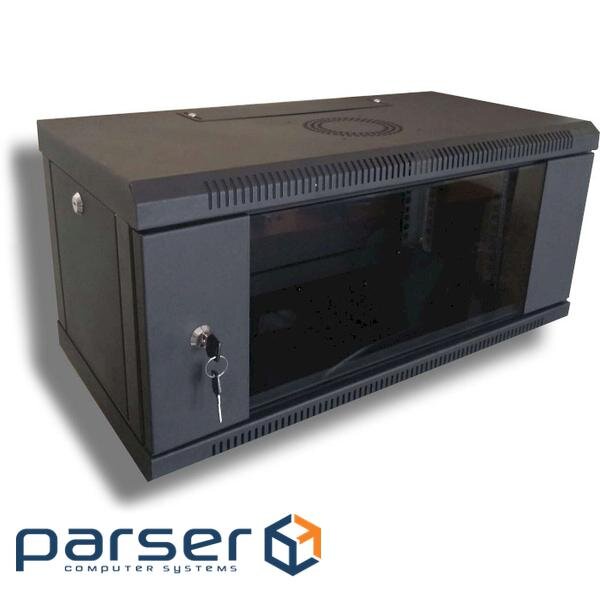 Шафа настінна Hypernet 6U 19" 600x350 (WMNC-35-6U-FLAT-BLACK)