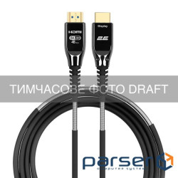 Кабель 2E HDMI (M/M) 10м, 2.1, 8K/60Hz 48Gbps, Optical, чорний (2EW-1146-10M)