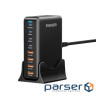 Зарядний пристрій Essager 4xUSB-C + 4xUSB 320W GaN (EZC320W-QJB0G-Z)