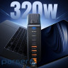 Зарядний пристрій Essager 4xUSB-C + 4xUSB 320W GaN (EZC320W-QJB0G-Z)