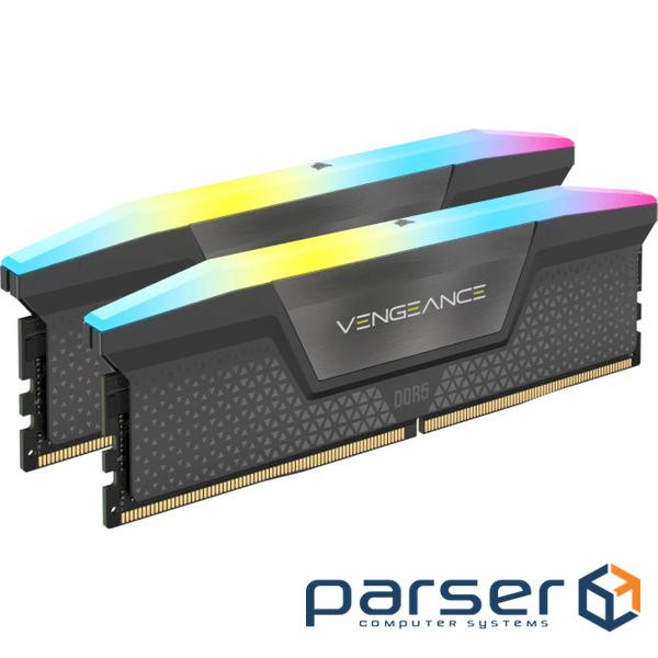 Модуль пам'яті CORSAIR Vengeance RGB DDR5 5600MHz 32GB Kit 2x16GB Cool Gray (CMH32GX5M2B5600Z36K)