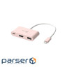 Багатопортовий мультиадаптер J5create JCA379ER-N, USB Type-C 3-в-1 рожевий