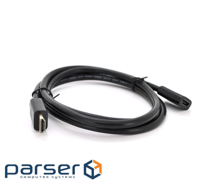 Кабель-подовжувач Merlion (HF-1/03547) HDMI-HDMI, 1м, Black, пакет 