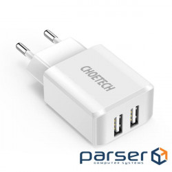 Choetech mains charger (2USBx 2A) White (C0030)