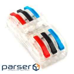 Клемна колодка з натискними затискачами 3-провідна SPL-3 для розподільчих коробок, 3-p (SPL-3T / 10)