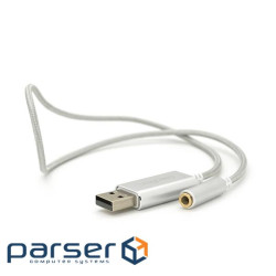 Перехідник для навушників VegGieg V-K202 USB2.0(M)-Jack3.5(F), Silver, Box VegGieg V-K202 USB2.0(M)-Jack3.5(F), Silver,