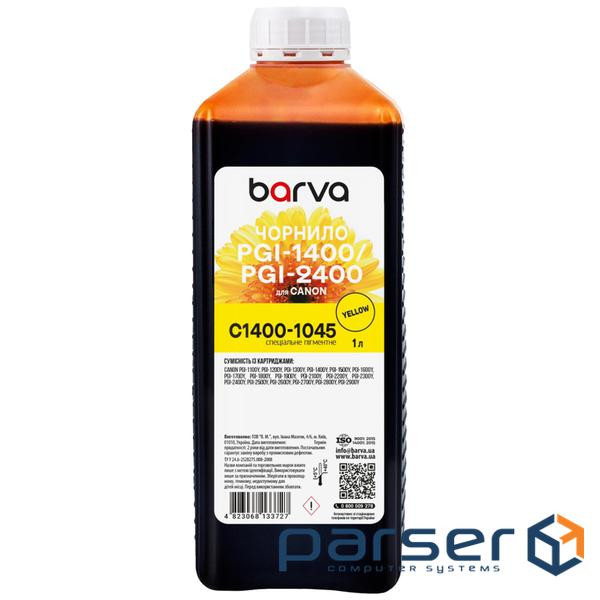 Чорнило Barva Canon PGI-1400/PGI-2400 1 л, special pigment, yellow (C1400-1045)