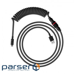 Cable HyperX USB-A - USB-C spiral, 1.37 m Grey/Black (6J679AA)