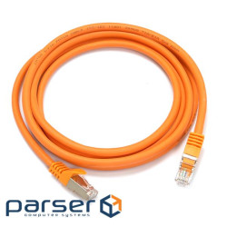 Патч-корд S/FTP, 0.5 м, кат. 6А, помаранчевий , LW (PC005-C6A-050OR)
