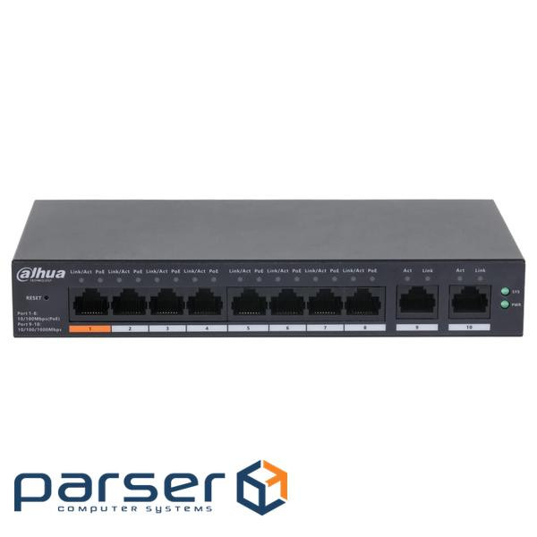 Комутатор 8 портів керований Dahua DH-CS4010-8ET-60 PoE