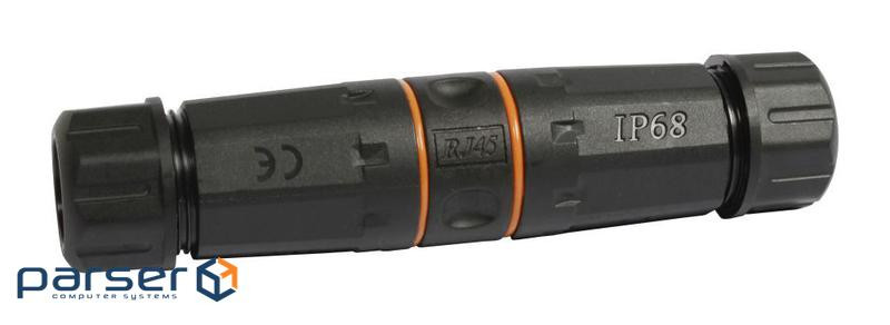 Network adapter RJ45 STP5e F/F, 1:1 Outdoor for cables D=4-8mm, black (62.09.8415-1)