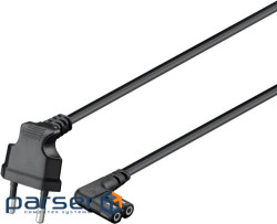 Кабель живлення пристроїв IEC(EuroPlug)-(C7)Euro8 M/M 2.0m,90ёвниз/90ёвбік 2x0.75mm,чор (84.00.7140) (84.00.7140)