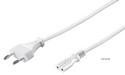 Кабель живлення пристроїв IEC(EuroPlug)-(C7)Euro8 M/M 1.5m,0.75mm D=6.0mm,білий (75.05.1326-1)