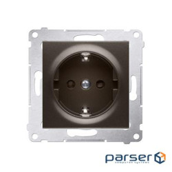 Розетка электрическая Premium с заземлением SCHUKO, коричневый (DGSZ1Z.01/46)