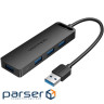 Хаб USB 3.0 -> 4xUSB-A 3.0, 5Gbps, Black Vention (CHLBB-SCB)